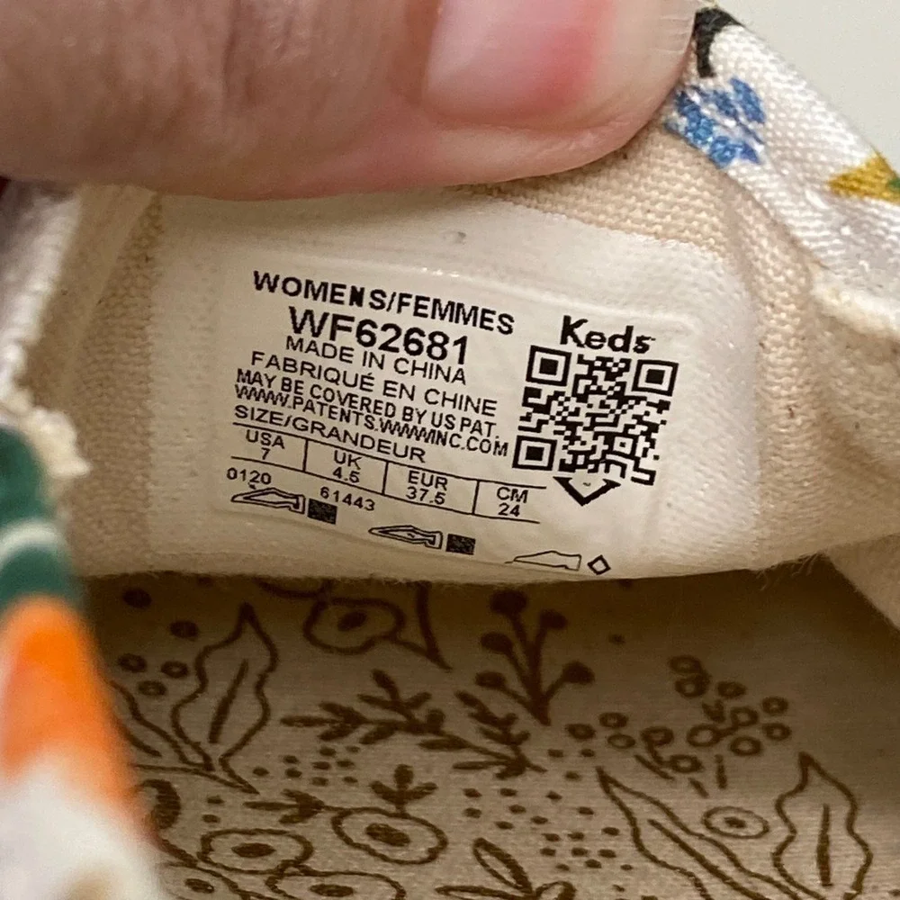 Keds‎ Rifle Paper Co. Double Decker Meadow Cream Slip On Casual Sneakers Size 7